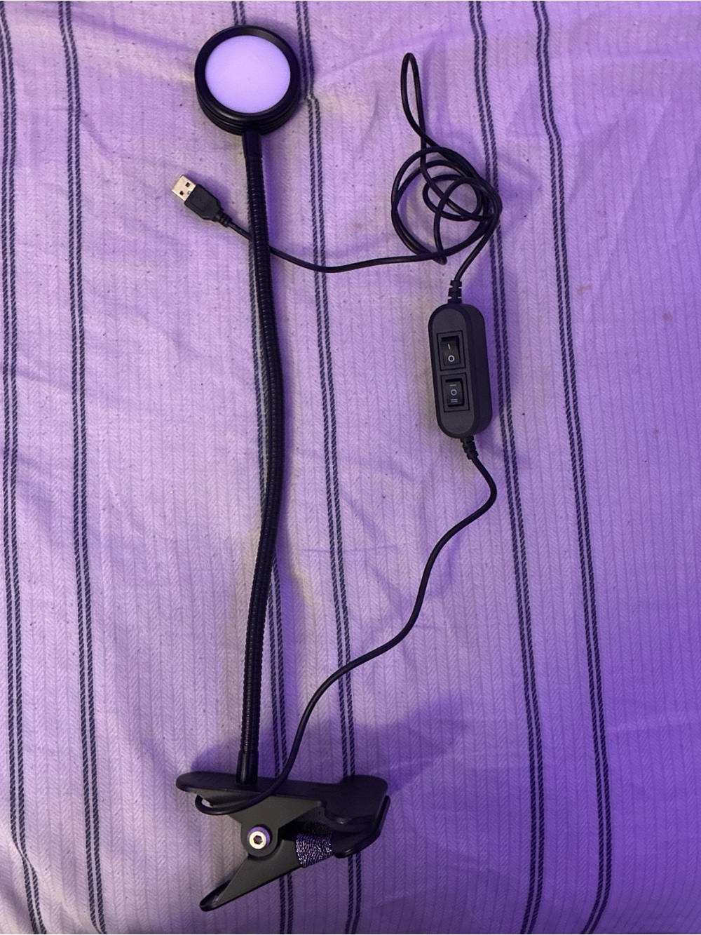 USB Gooseneck Clip-On LED Light - Black